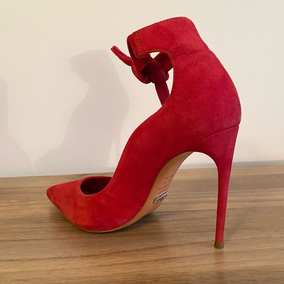 SCHUTZ Red Suede Pumps, size 37 - Picture 9 of 11